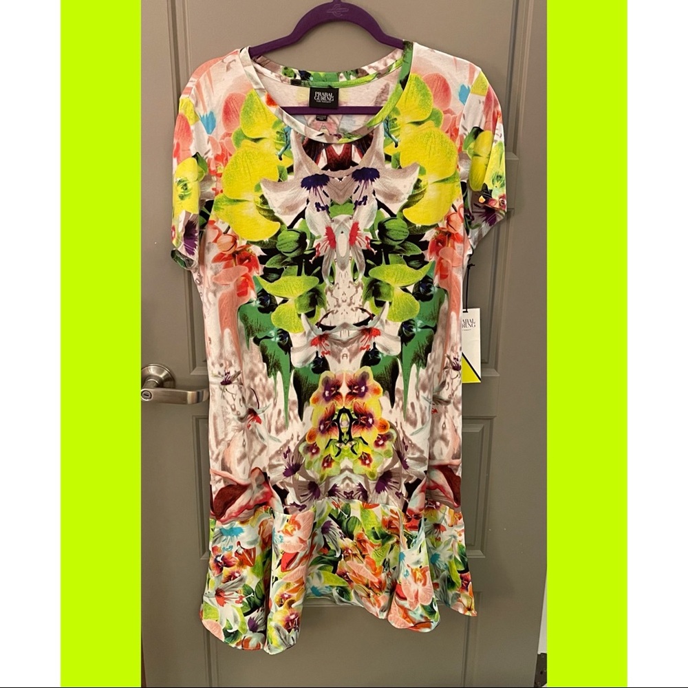 PRABAL GURUNG Target First Date Dress XL New NWT Vibrant Print Drop Waist Dress